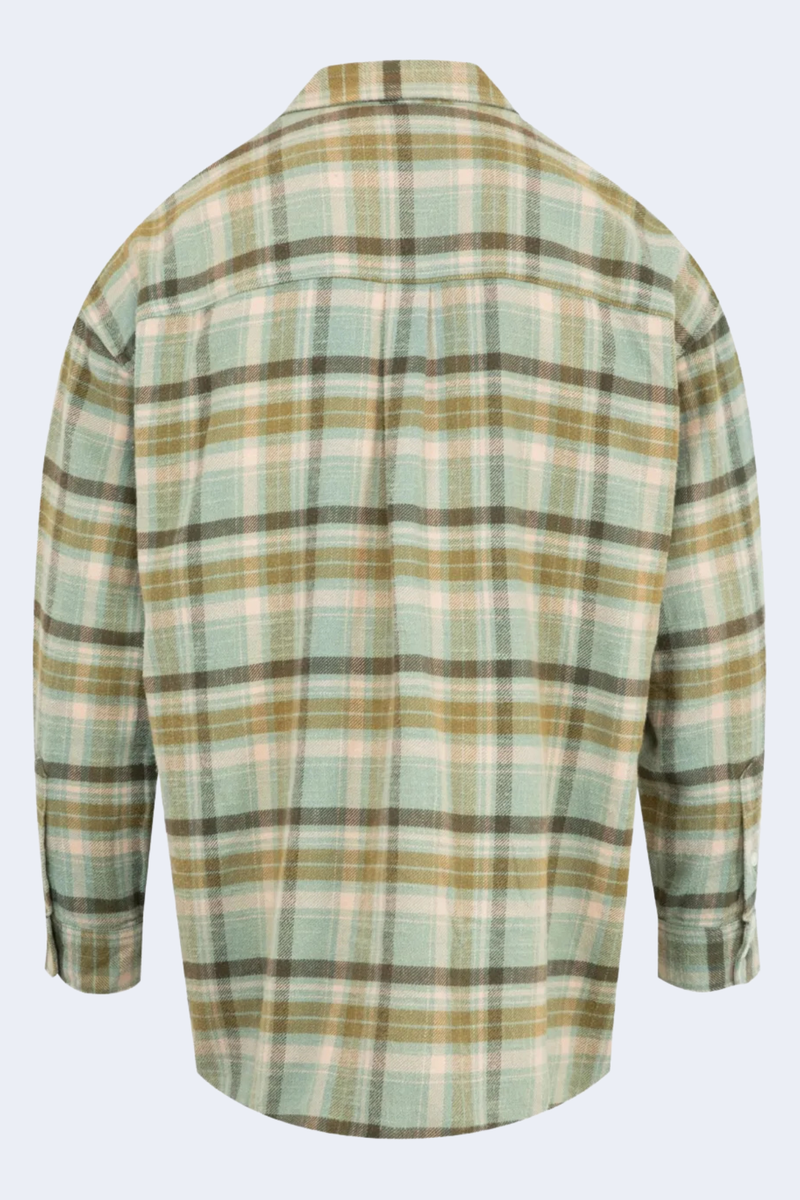 Boyfriend Shirt  in Turquoise Plaid