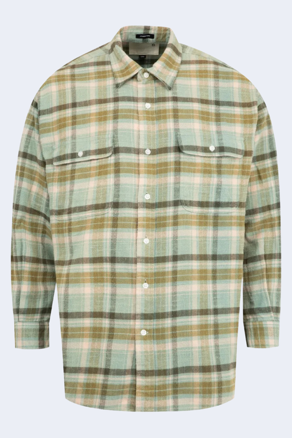 Boyfriend Shirt  in Turquoise Plaid