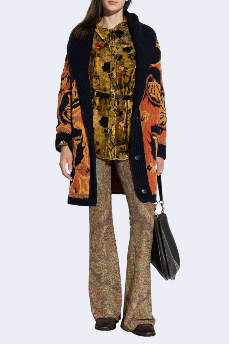 Drop Neck Shirt  in Ochre Floral