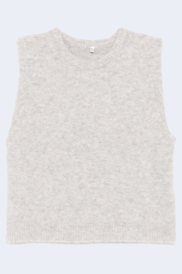 Deep Armhole Vest in Light Heather Grey