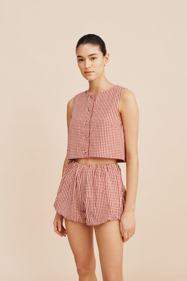 Aurelia Short in Red Gingham