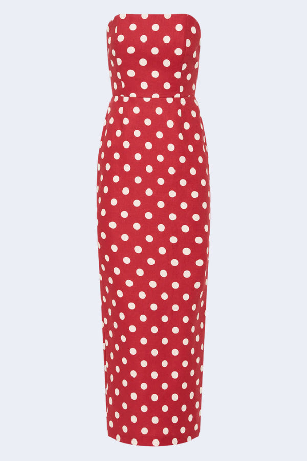 Romeo Strapless Dress in Polka Dot