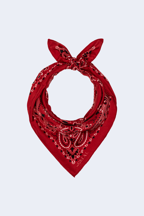 The Silk Bandana in True Red