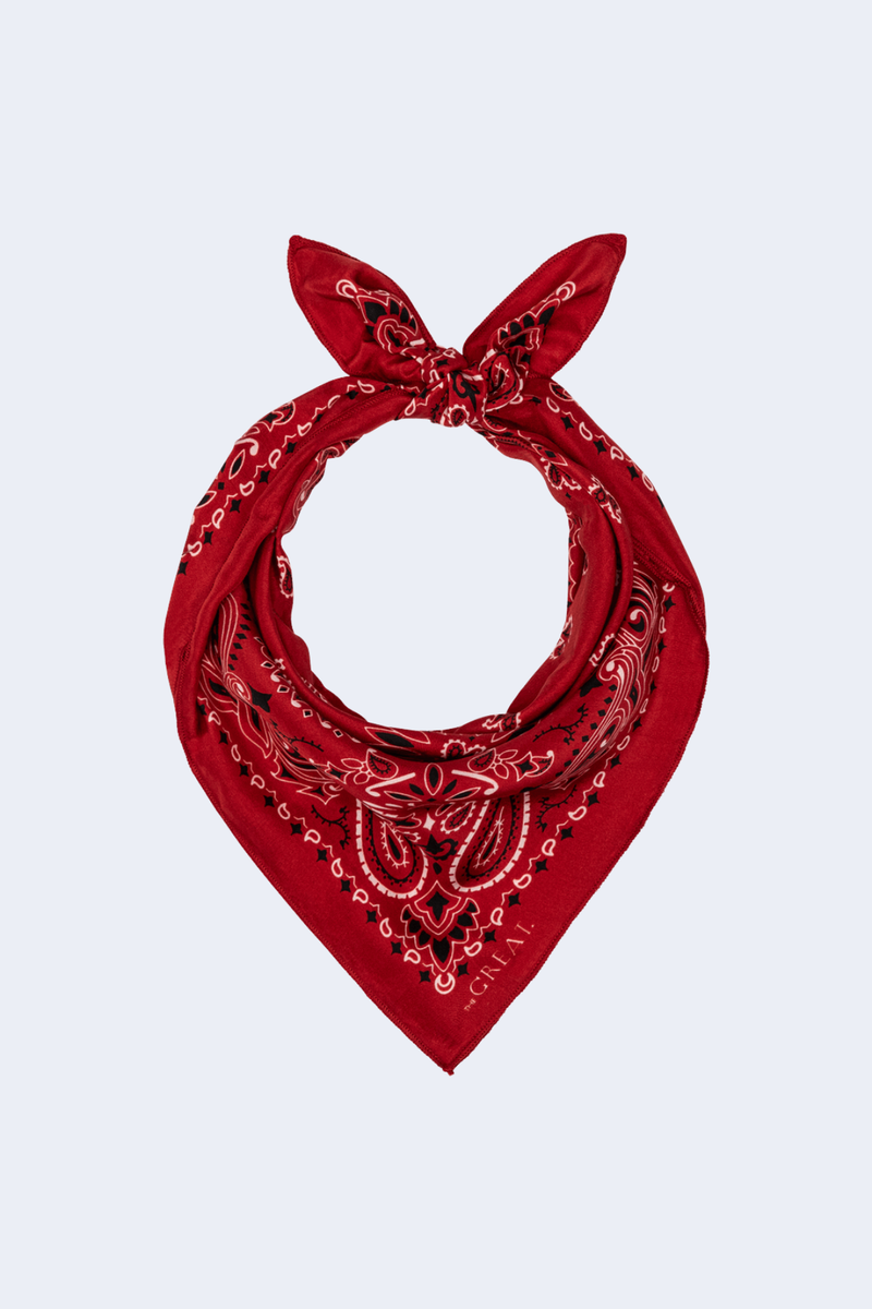 The Silk Bandana in True Red
