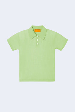 Shrunken Cashmere Polo in Mint