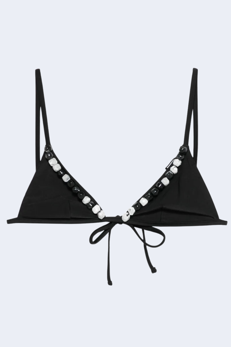 Baci Beaded String Top in Black