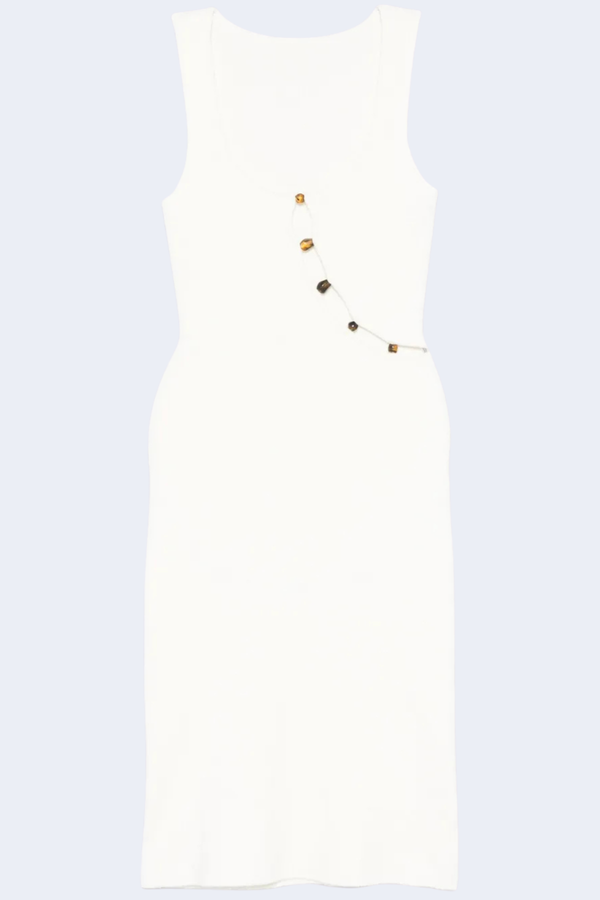 Chiara Beaded Dress in Ivory