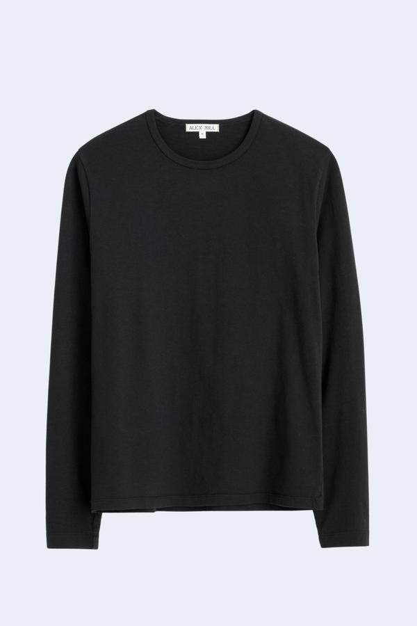 Men's Standard Long-Sleeve T-Shirt In Slub Cotton in Black