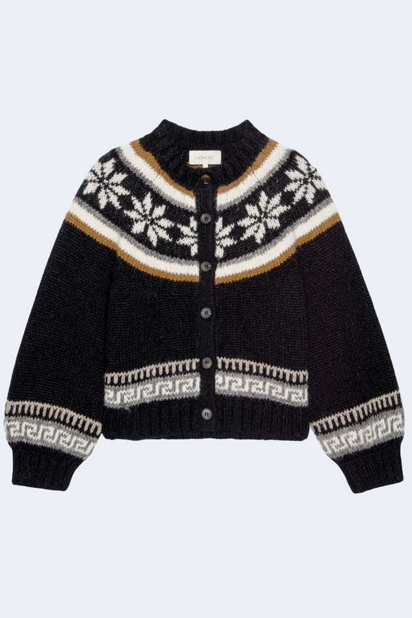 The Snowflake Ice Rink Cardigan in Black