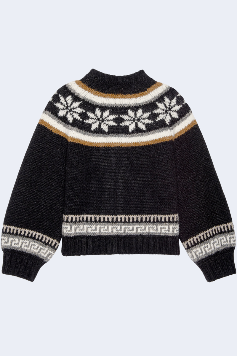 The Snowflake Ice Rink Cardigan in Black