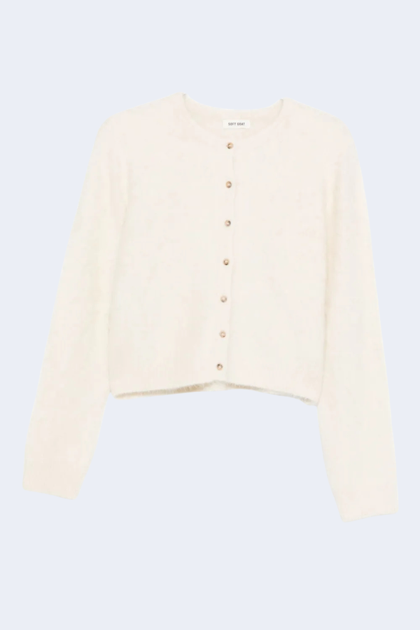 Alpaca Cardigan in Feather White