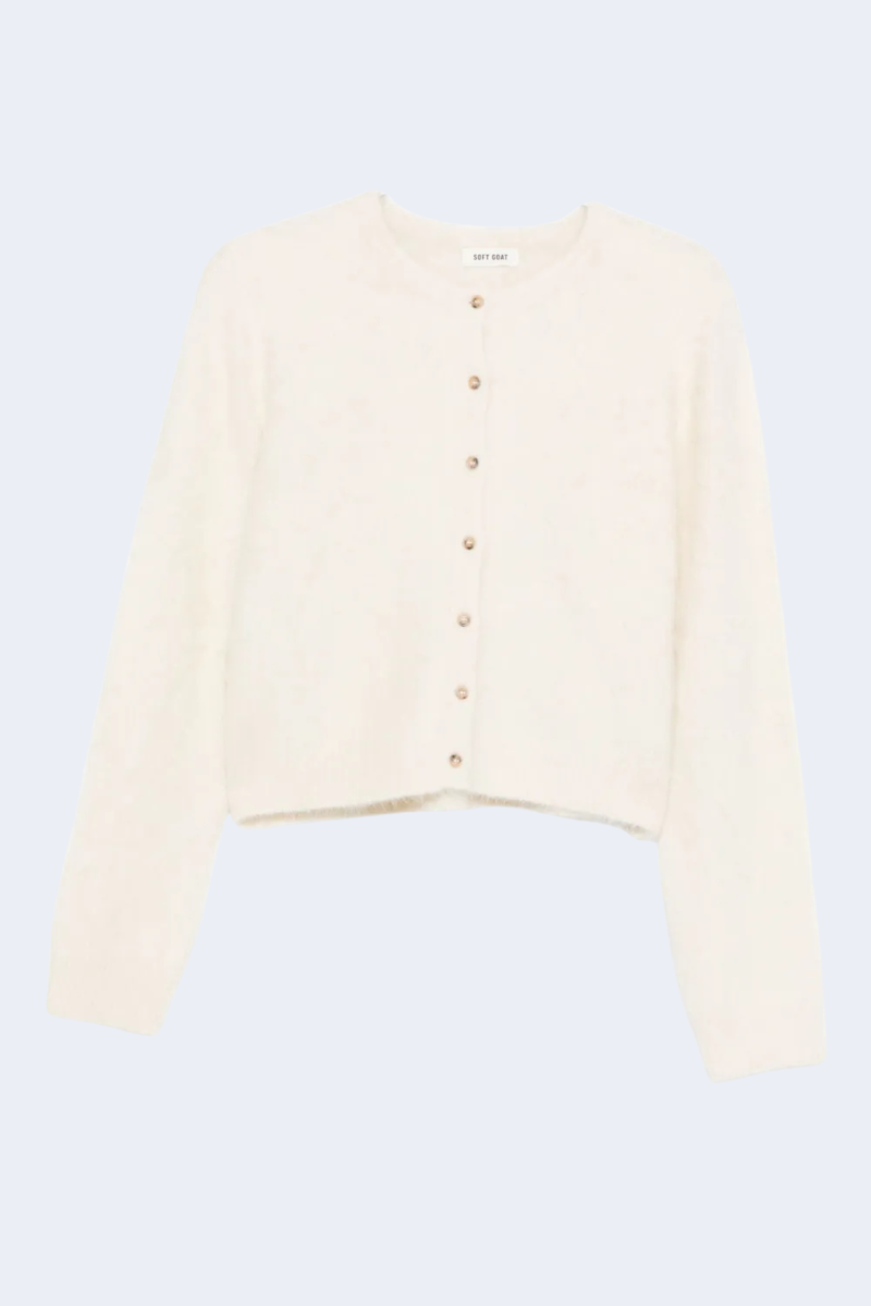 Alpaca Cardigan in Feather White