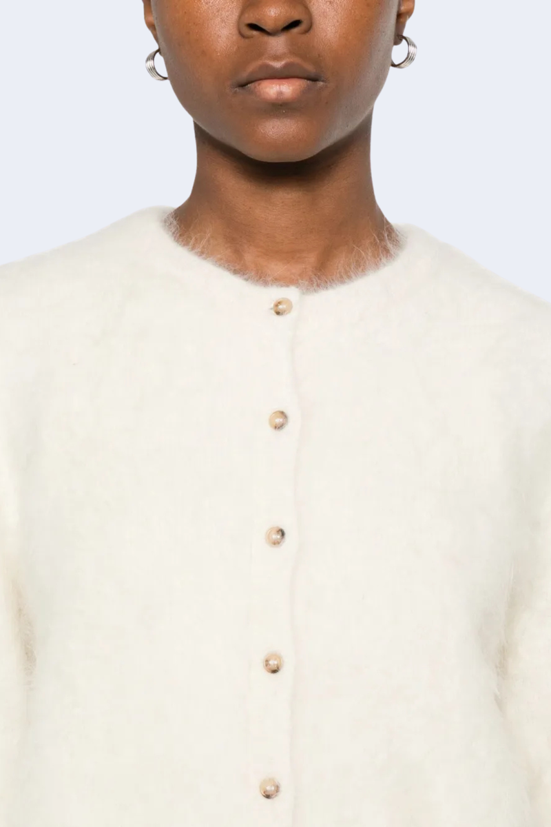Alpaca Cardigan in Feather White