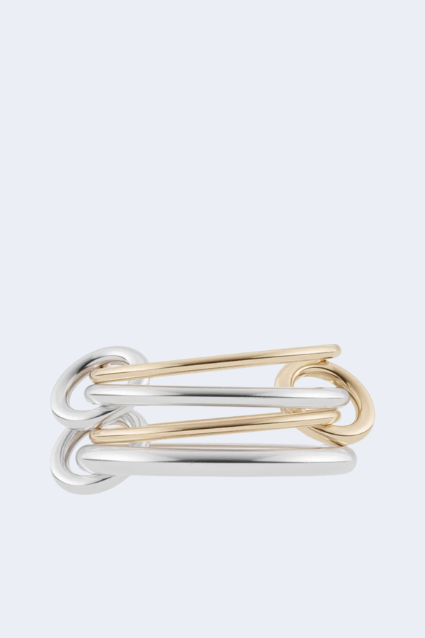 Pisces SG Mixed Metal Four Linked Rings With Sterling Silver And Gold Connectors  in 6.5