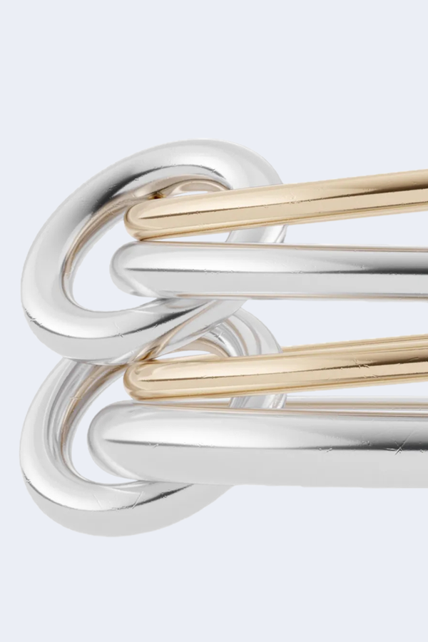 Pisces SG Mixed Metal Four Linked Rings With Sterling Silver And Gold Connectors  in 6.5