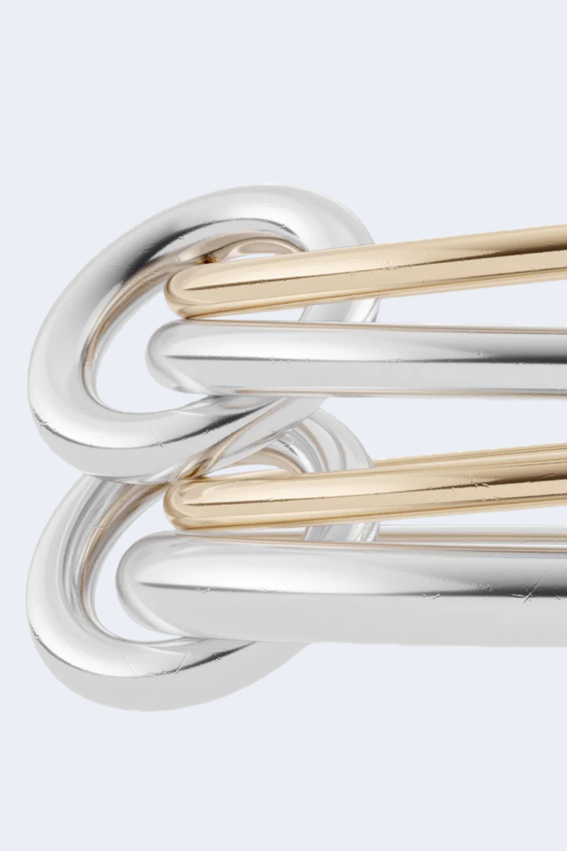 Pisces SG Mixed Metal Four Linked Rings With Sterling Silver And Gold Connectors  in 6.5