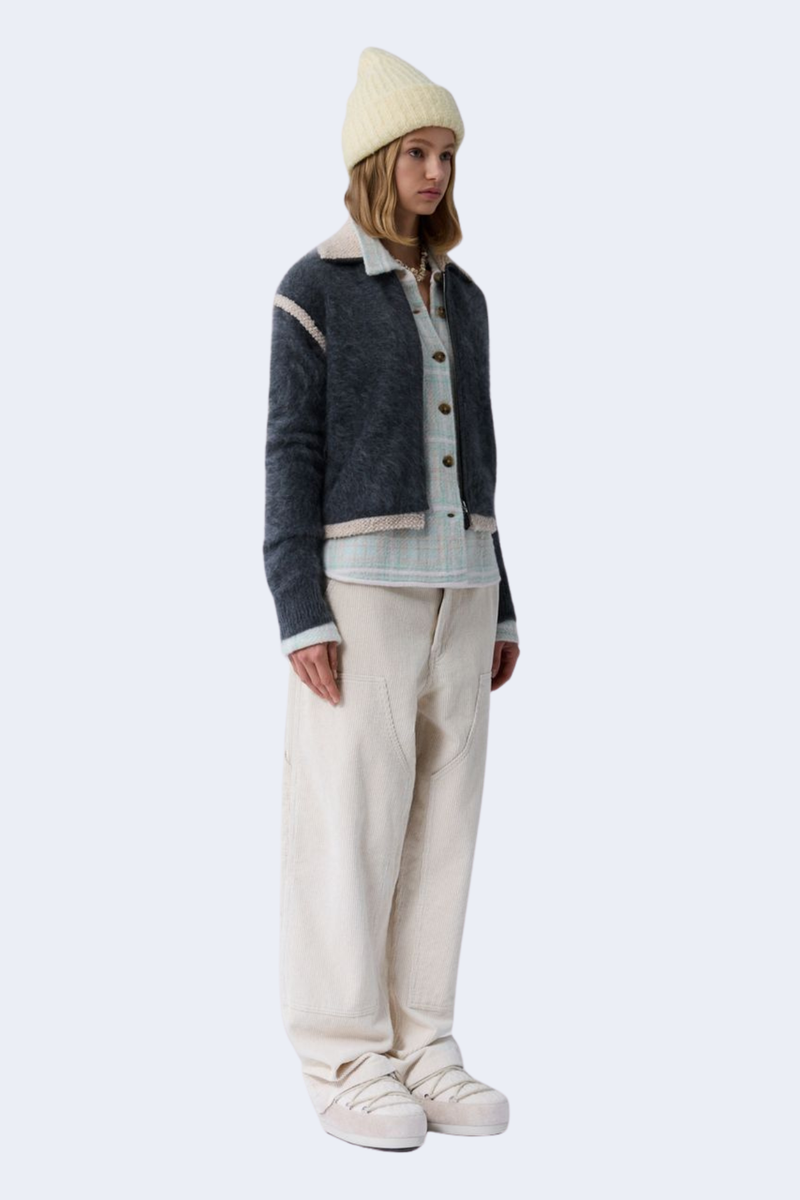 Grizzly Frankie Jacket in Charcoal/Oatmeal