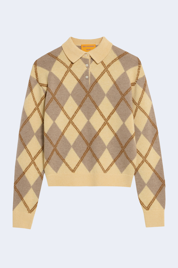 Collegiate Argyle Polo in Butter Combo