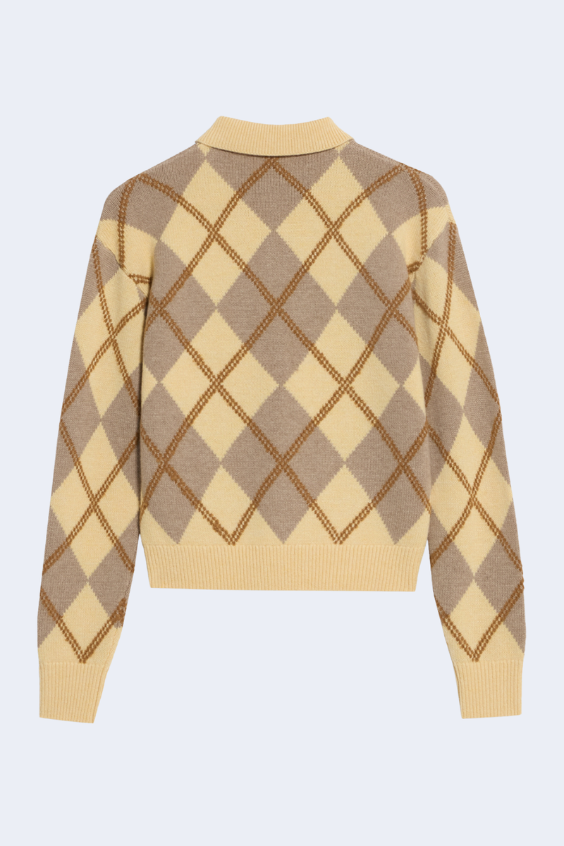 Collegiate Argyle Polo in Butter Combo