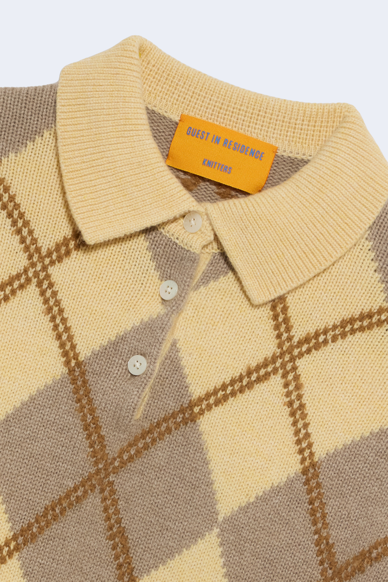 Collegiate Argyle Polo in Butter Combo