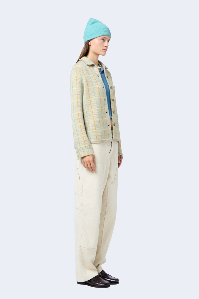 Dylan Plaid Shirt in Taupe Combo