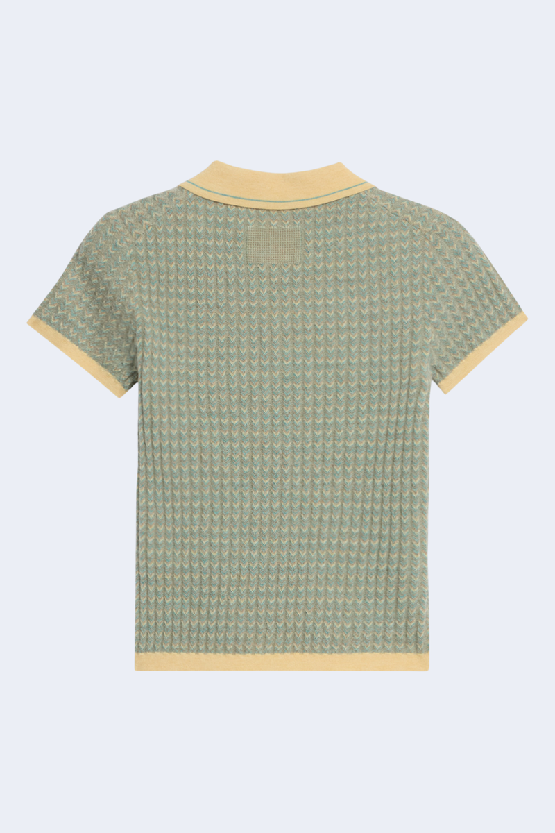 Chevron Shrunken Polo in Butter Combo