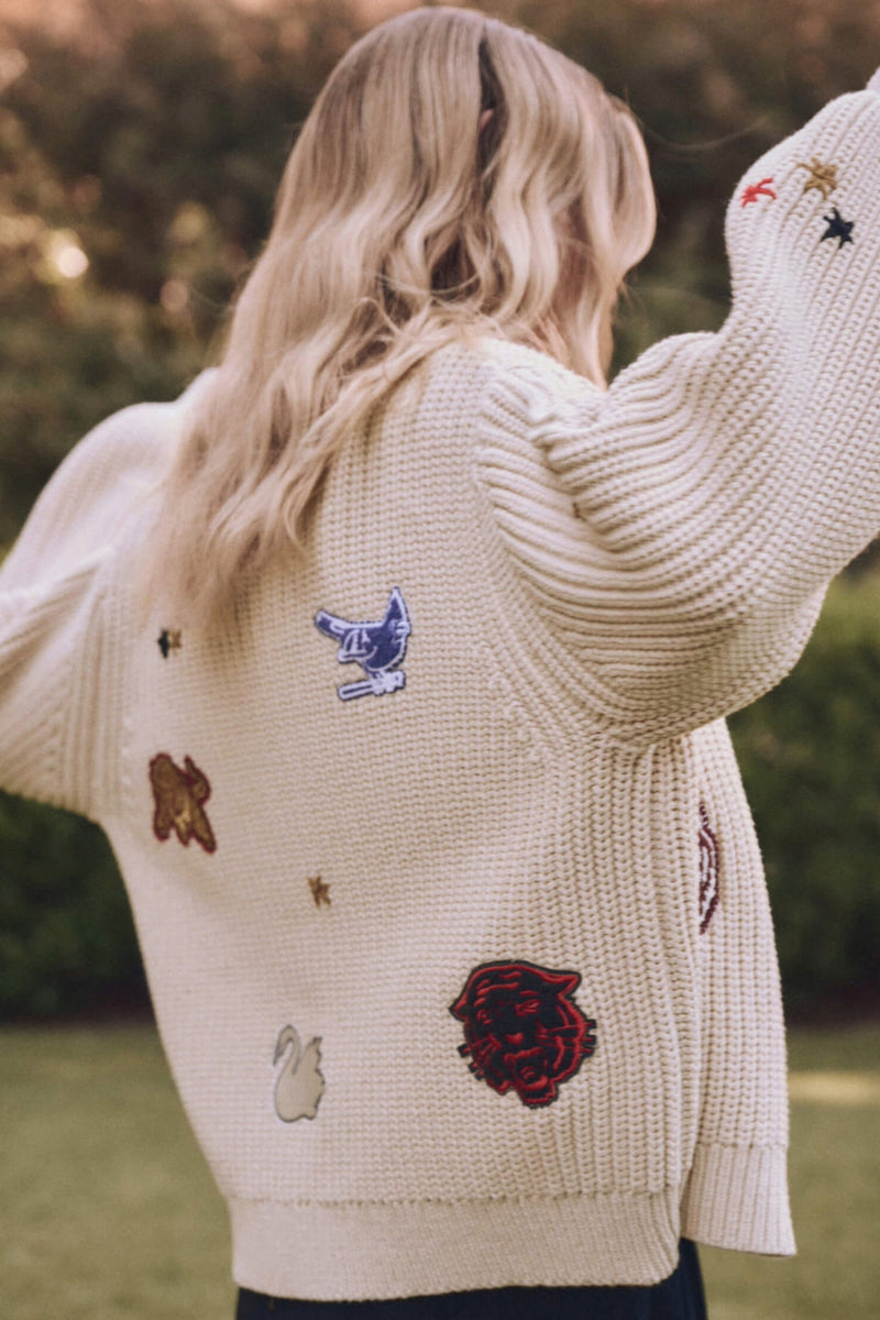 The Collegiate Cardigan in Natural