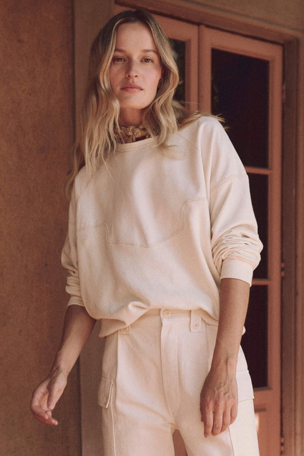 The Western Slouch Sweatshirt in Washed White