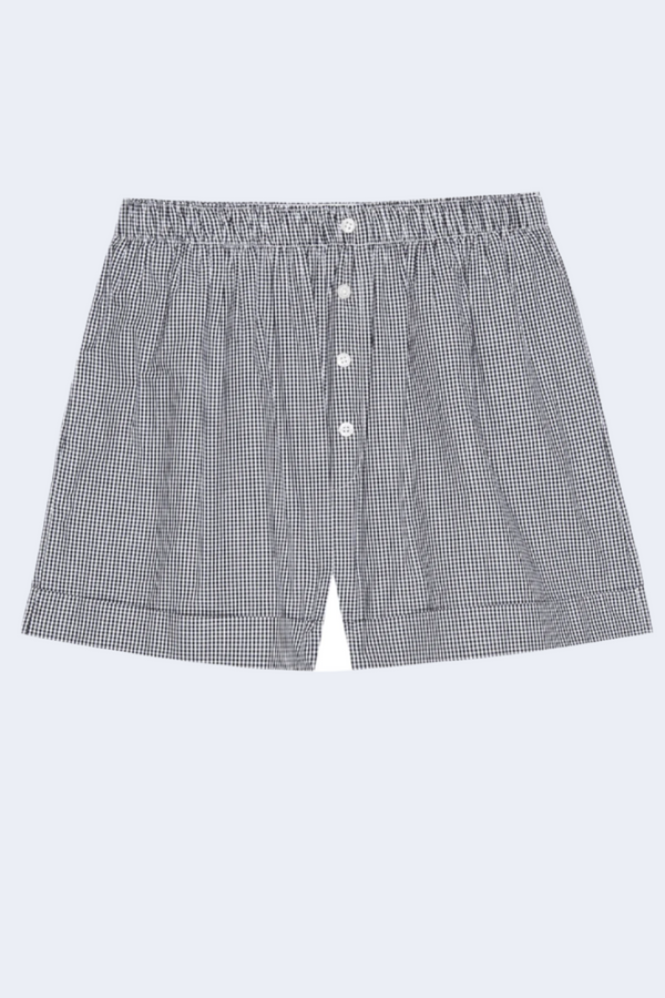 The Boxer Short in Black And White Gingham