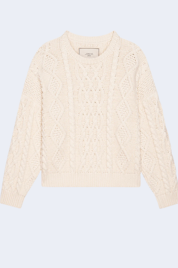 The Classic Cable Pullover in Cream