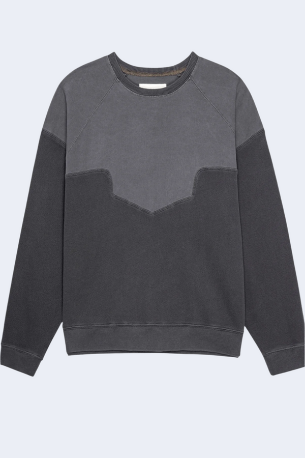 The Western Slouch Sweatshirt in Washed Black