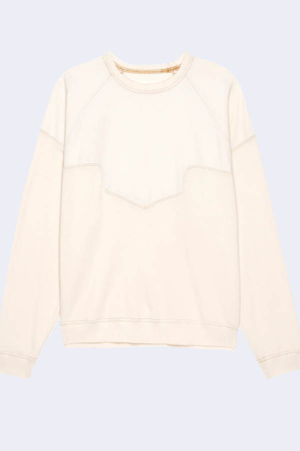 The Western Slouch Sweatshirt in Washed White