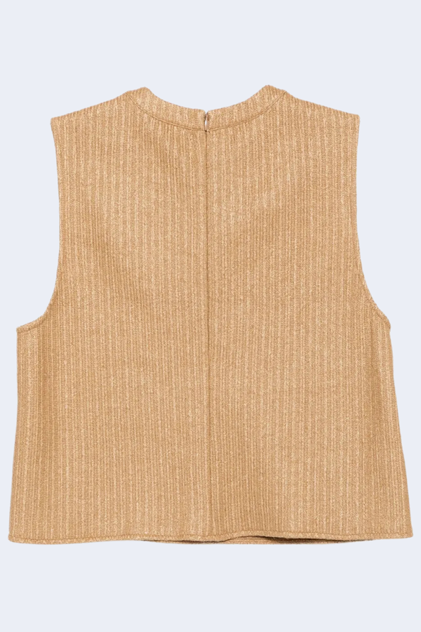 Cropped Muscle Tank in Natural