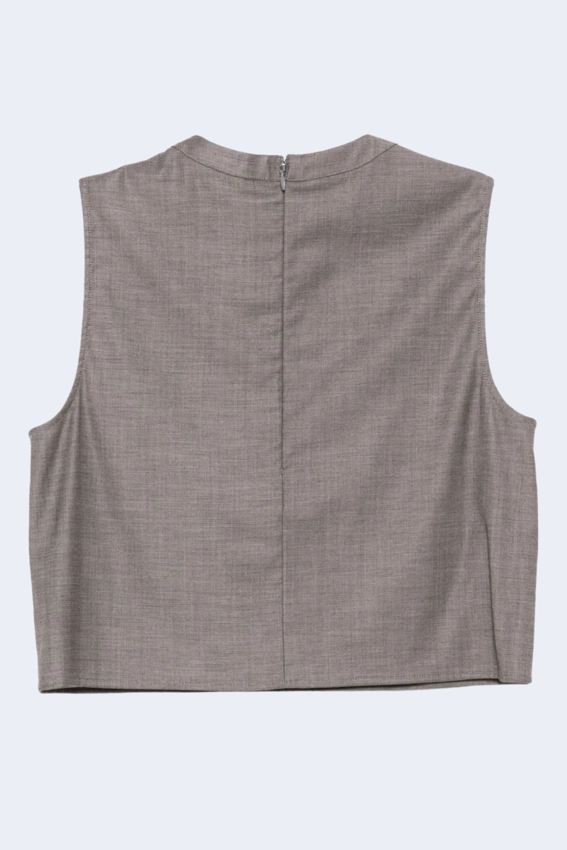 Cropped Muscle Tank in Medium Heather Grey