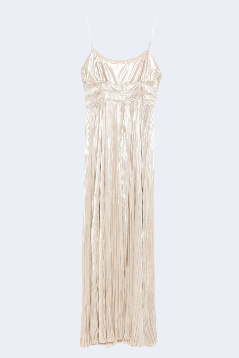 The Reine Pleated Gown in Opal
