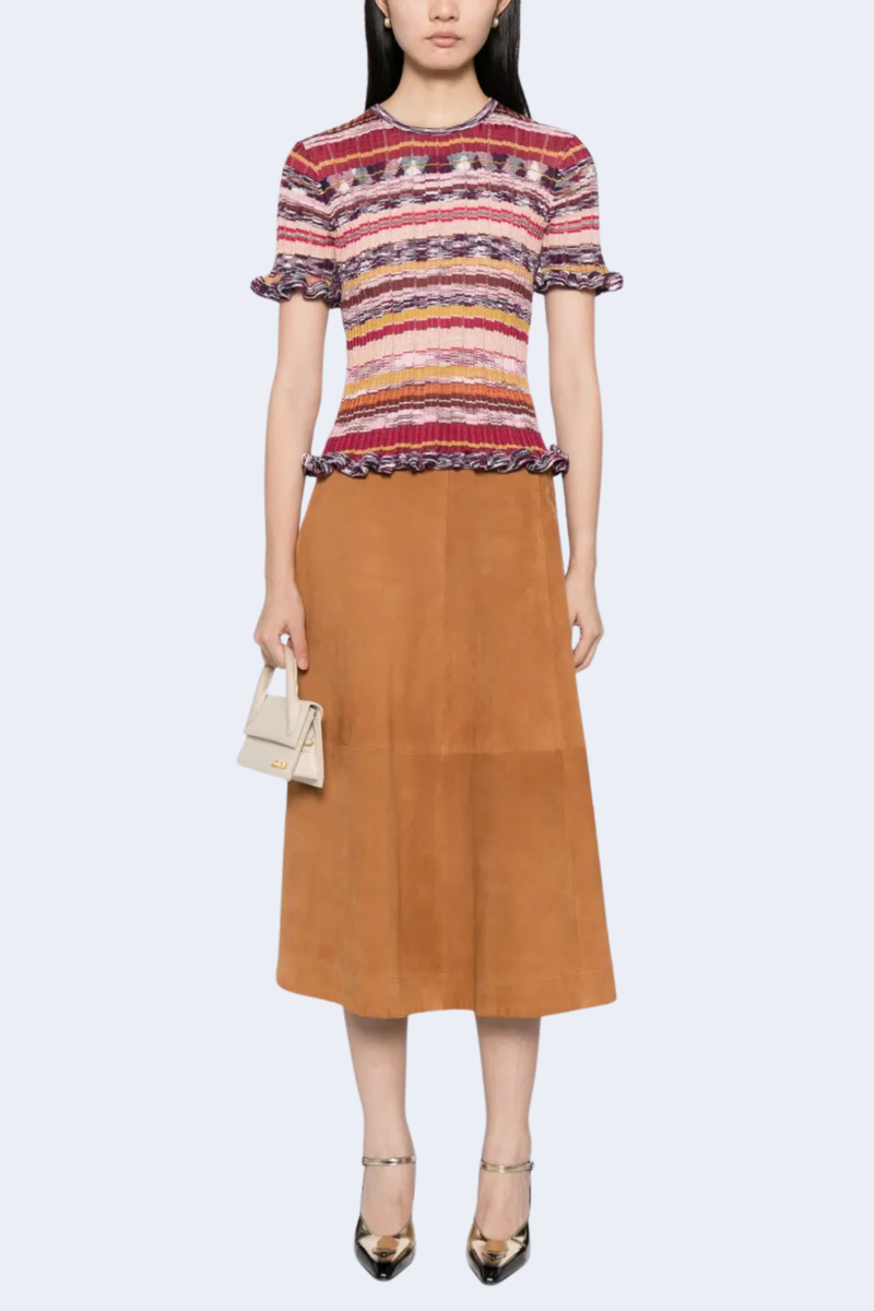 Miya Short Sleeve Knit Top in Prism