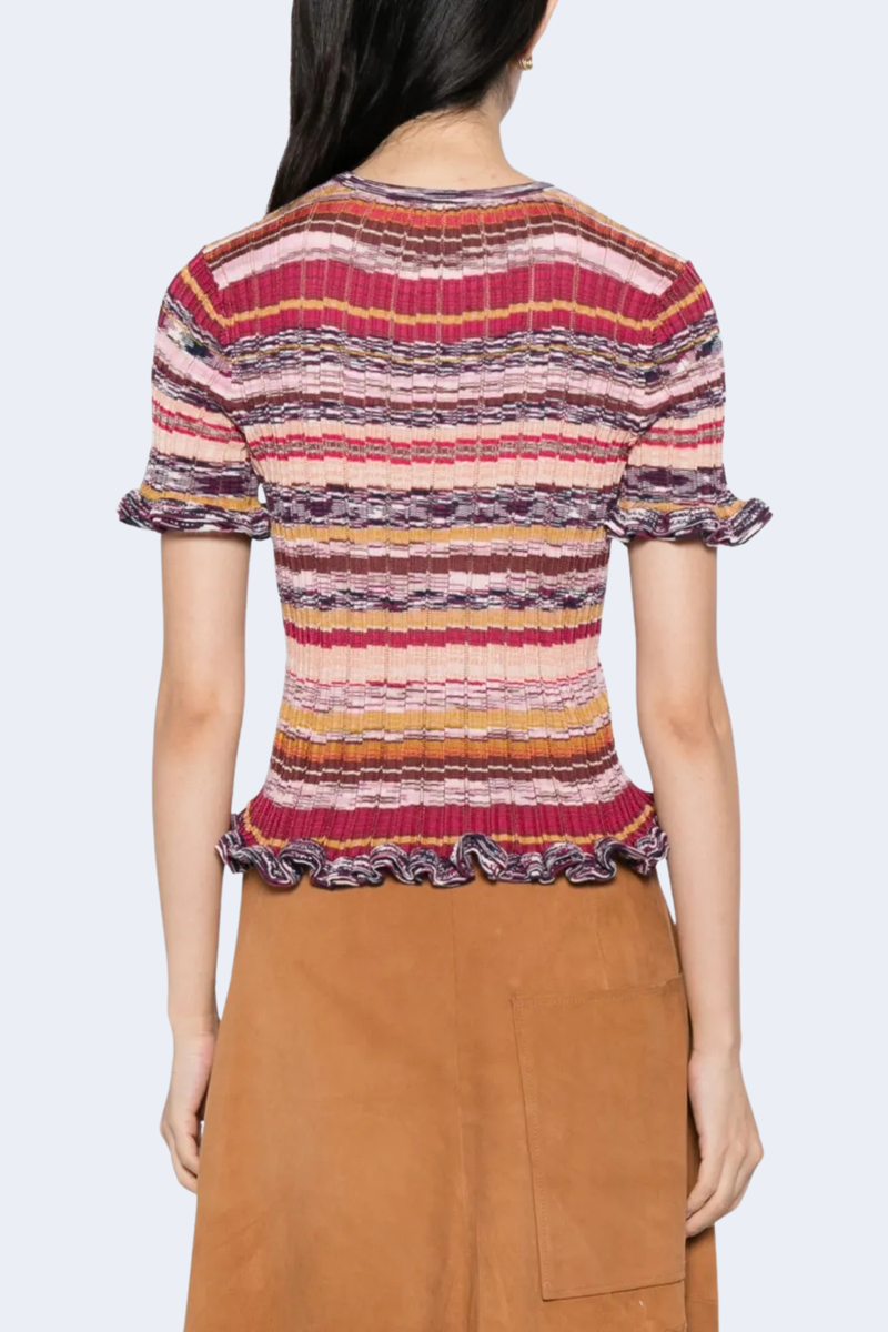 Miya Short Sleeve Knit Top in Prism