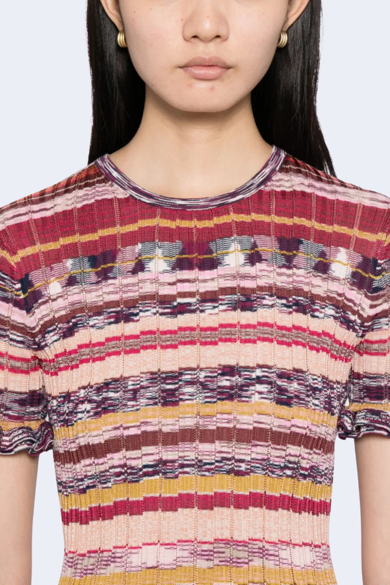Miya Short Sleeve Knit Top in Prism