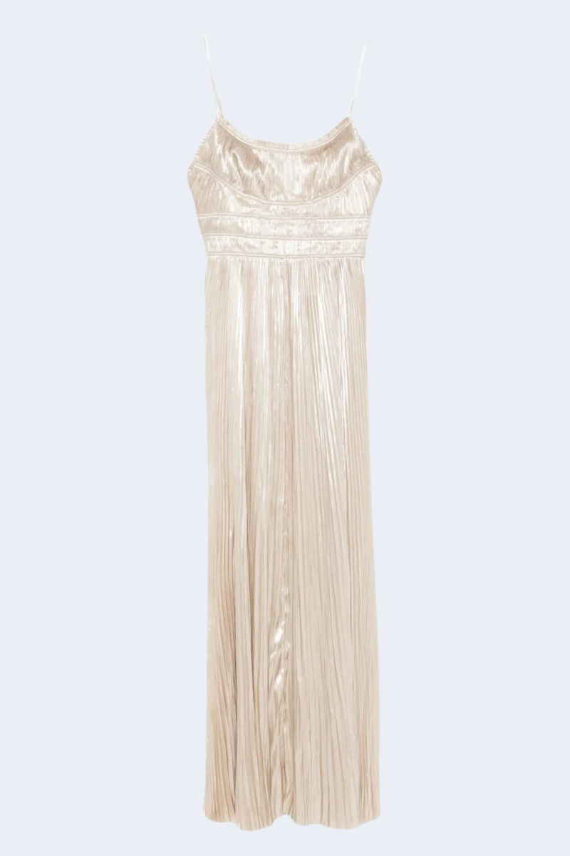 The Reine Pleated Gown in Opal
