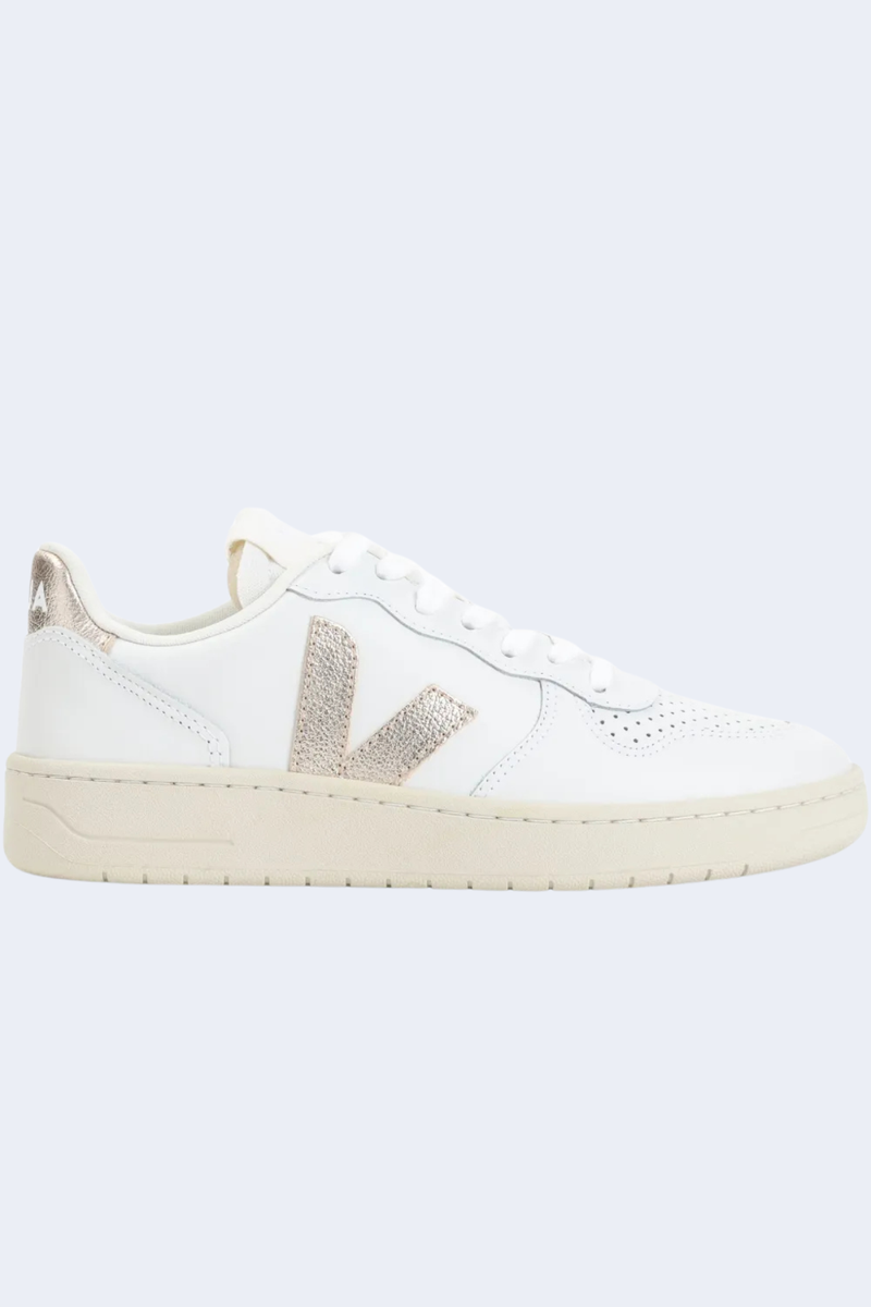 Women's V-10 Leather Sneaker  in Extra-White Platine