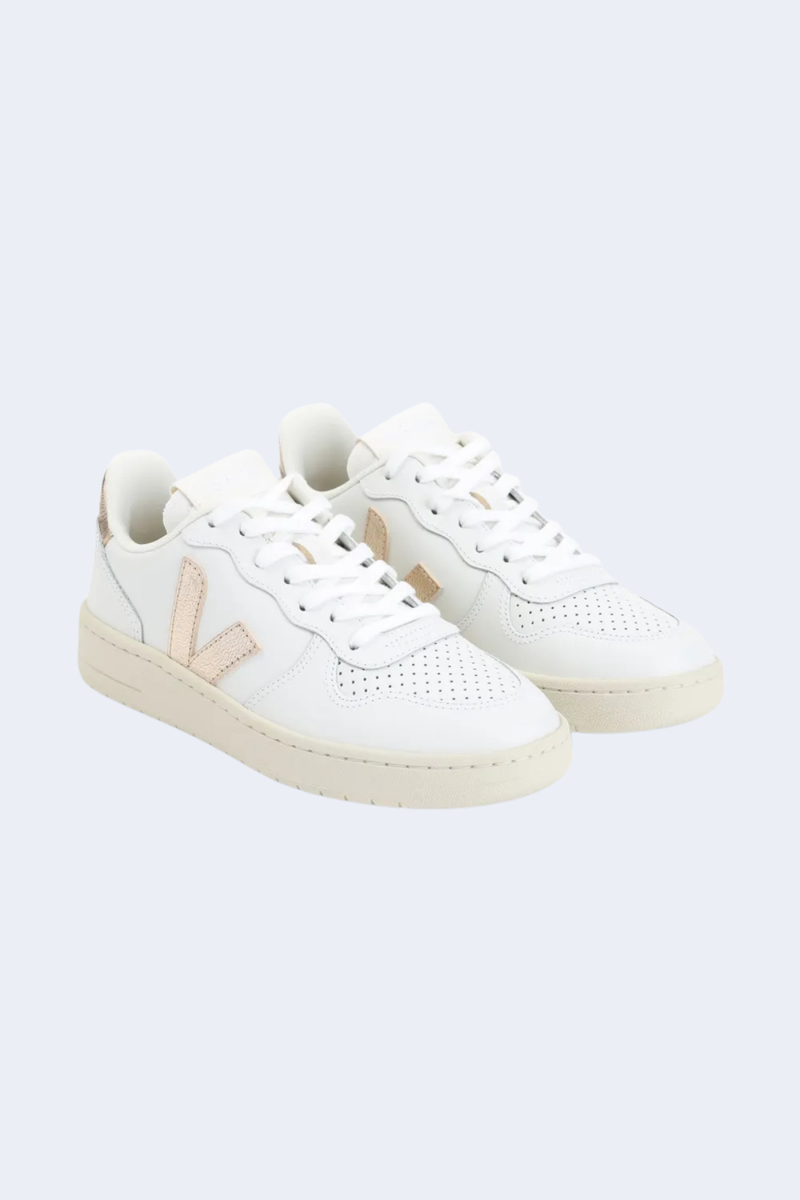 Women's V-10 Leather Sneaker  in Extra-White Platine