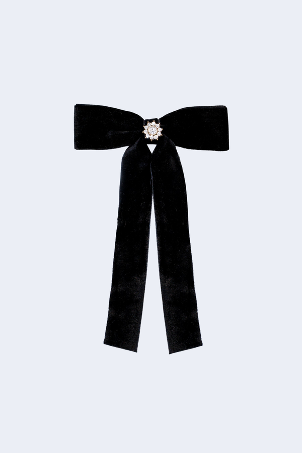 Bow Barrette in Iconic Velvet