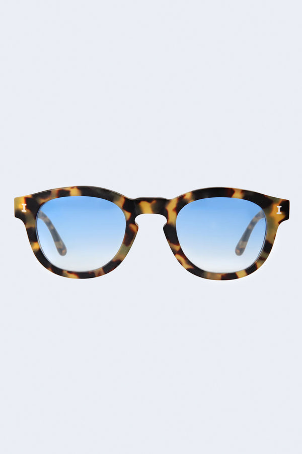 Murdoch Sunglasses in Matte Tortoise W/ Blue Gradient See Through