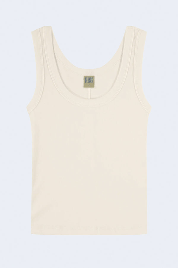 Hillie Scoop Neck Tank in Off White