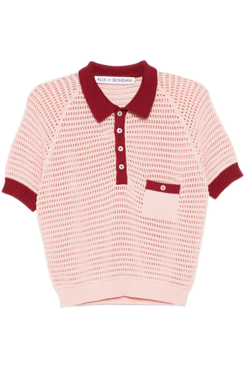 Lessi Blush Crochet Top in Pink