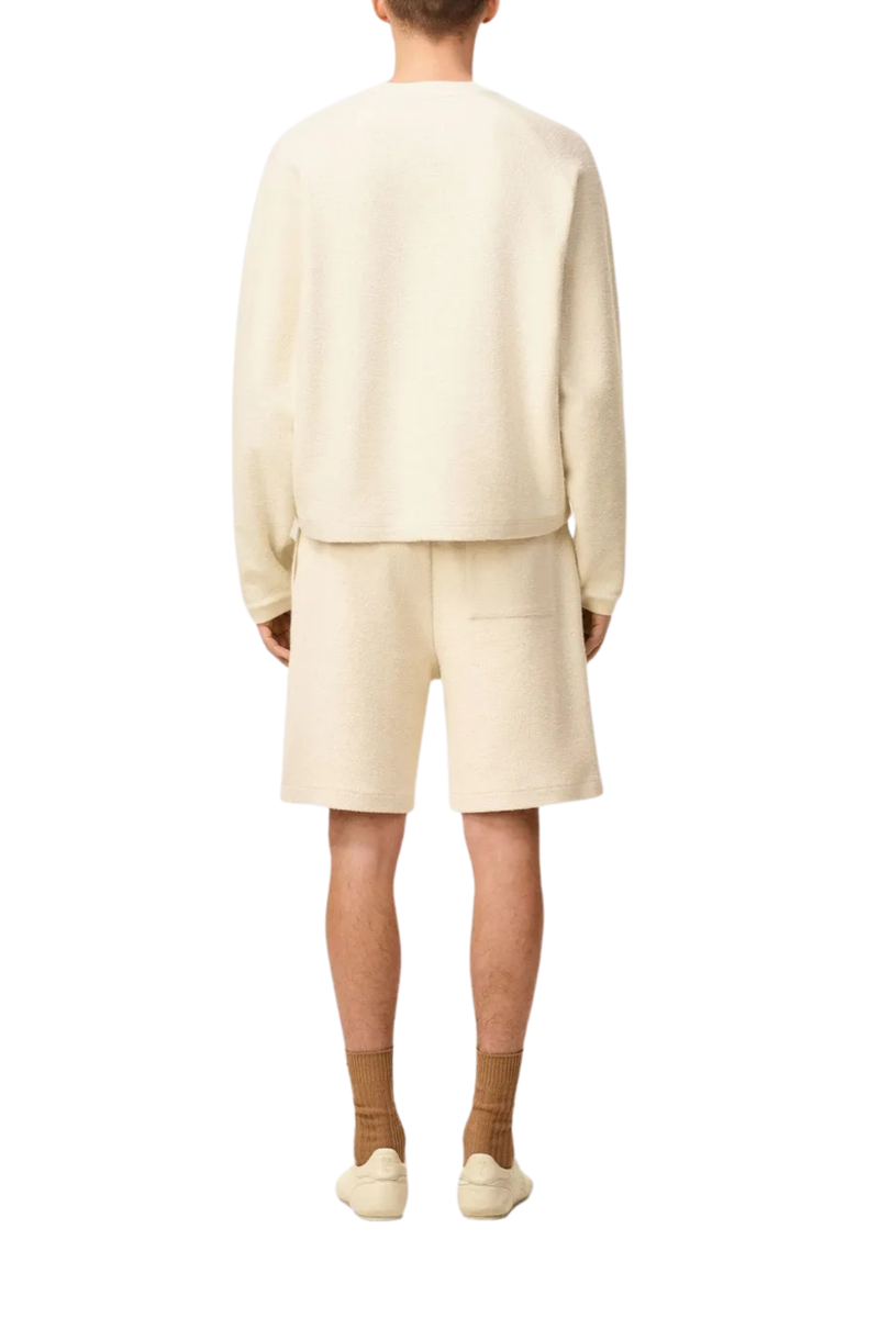 Crewneck Fleece Sweater in Ivoire