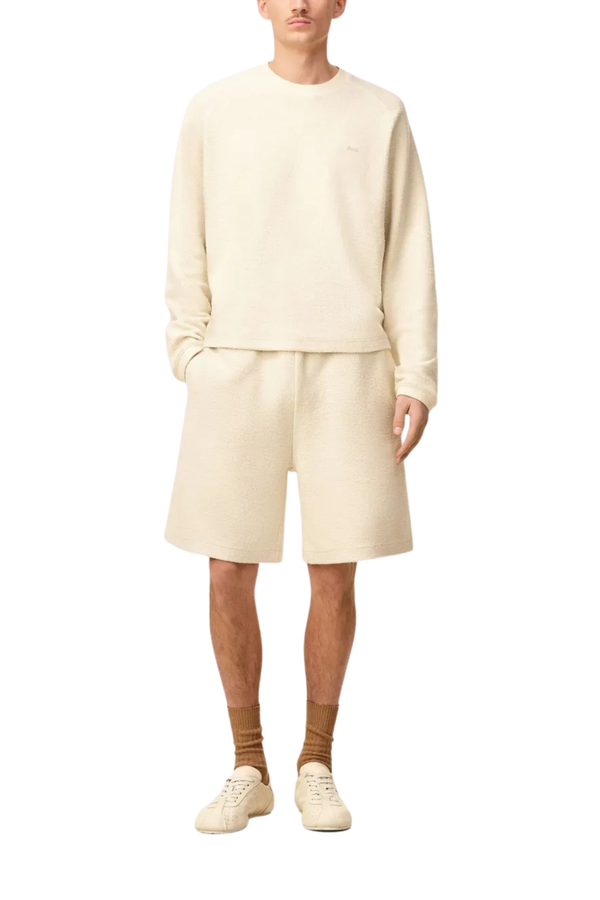 Crewneck Fleece Sweater in Ivoire