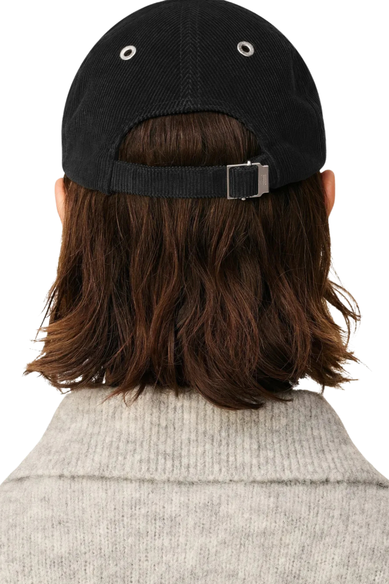 Velours Cord Velvet Cap in Anthracite