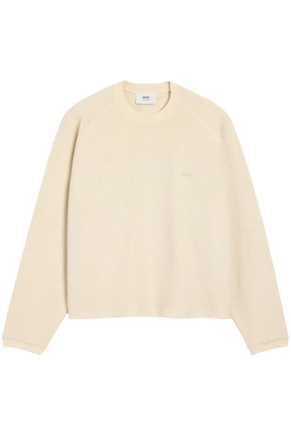 Crewneck Fleece Sweater in Ivoire