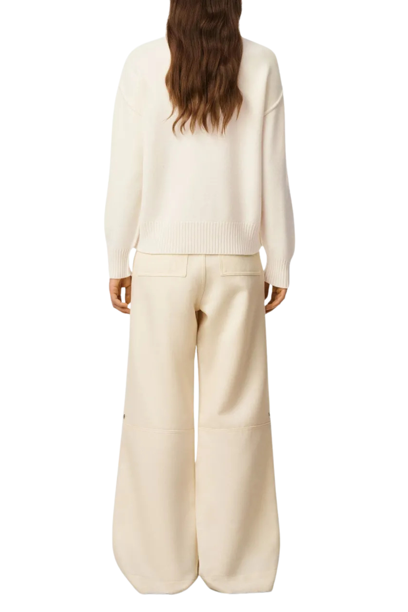 Adc Felted Merino Wool Sweater in Ecru/Noir